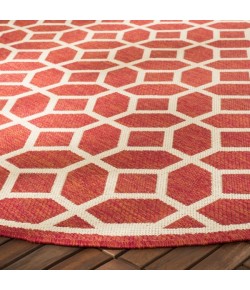 Safavieh Beach House BHS127 Red / Creme 2'-2" X 8' Runner Area Rug
