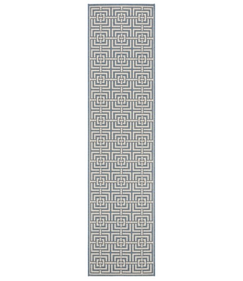 Safavieh Beach House BHS128 Blue / Creme 2'-2" X 6' Runner Area Rug