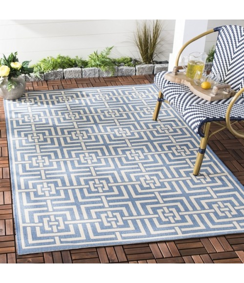 Safavieh Beach House BHS128 Blue / Creme 3' X 5' Rectangle Area Rug