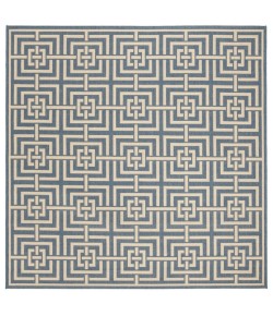 Safavieh Beach House BHS128 Blue / Creme 6'-7" X 6'-7" Square Area Rug