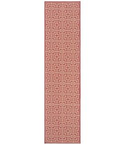 Safavieh Beach House BHS128 Red / Creme 2'-2" X 6' Runner Area Rug