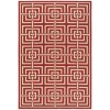 Safavieh Beach House BHS128 Red / Creme 6'-7" X 9'-2" Rectangle Area Rug