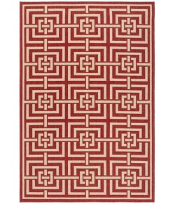 Safavieh Beach House BHS128 Red / Creme 5'-3" X 7'-6" Rectangle Area Rug