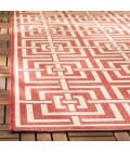 Safavieh Beach House BHS128 Red / Creme 6'-7" X 6'-7" Square Area Rug
