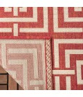 Safavieh Beach House BHS128 Red / Creme 6'-7" X 6'-7" Square Area Rug