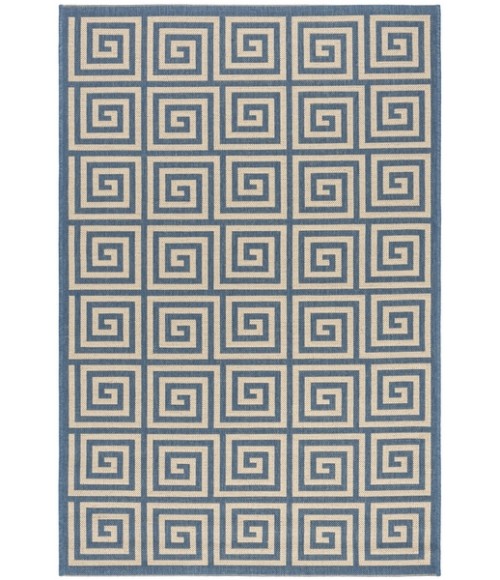 Safavieh Beach House BHS129 Cream / Blue 5'-3" X 7'-6" Rectangle Area Rug