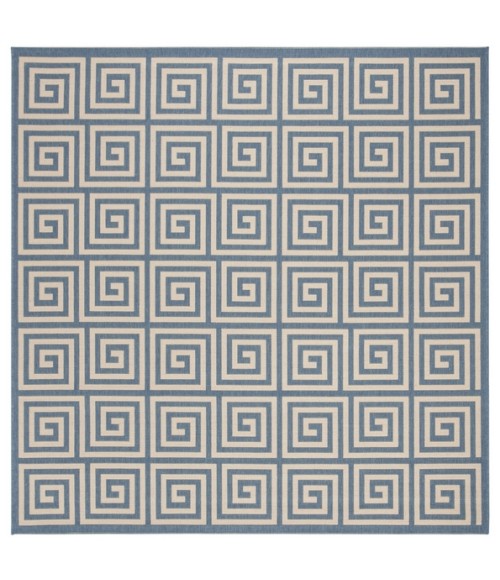 Safavieh Beach House BHS129 Cream / Blue 6'-7" X 6'-7" Square Area Rug