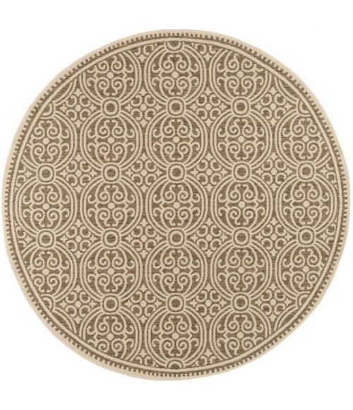 Safavieh Beach House BHS134 Cream / Beige 4' X 4' Round Area Rug