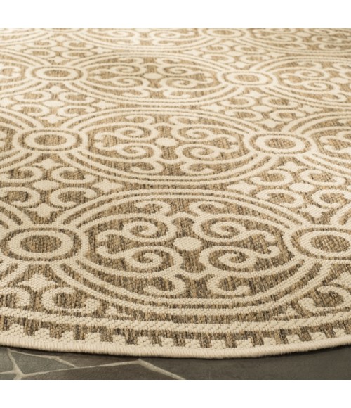 Safavieh Beach House BHS134 Cream / Beige 6'-7" X 6'-7" Square Area Rug