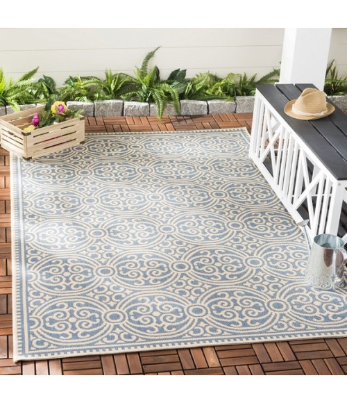 Safavieh Beach House BHS134 Cream / Blue 4' X 6' Rectangle Area Rug