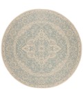 Safavieh Beach House BHS137 Aqua / Cream 4' X 4' Round Area Rug