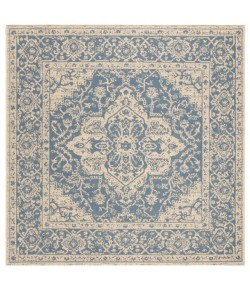 Safavieh Beach House BHS137 Blue / Creme 4' X 4' Square Area Rug