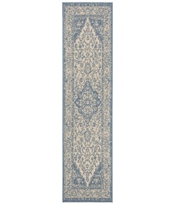 Safavieh Beach House BHS137 Cream / Blue 2'-2" X 10' Runner Area Rug