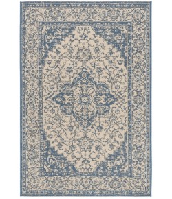 Safavieh Beach House BHS137 Cream / Blue 4' X 4' Square Area Rug