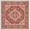 Safavieh Beach House BHS137 Red / Creme 4' X 4' Square Area Rug