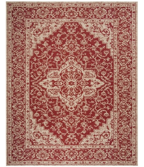 Safavieh Beach House BHS137 Red / Creme 3' X 5' Rectangle Area Rug