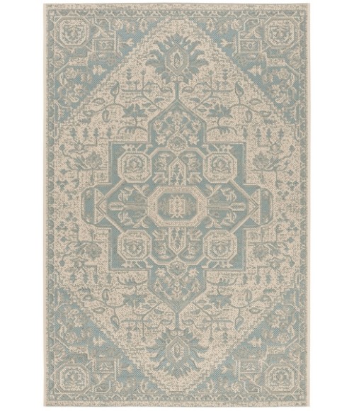 Safavieh Beach House BHS138 Aqua / Cream 9' X 12' Rectangle Area Rug