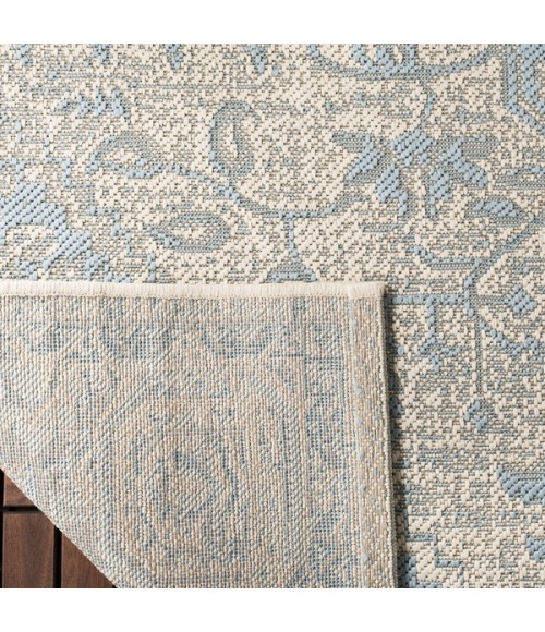 Safavieh Beach House BHS138 Aqua / Cream 9' X 12' Rectangle Area Rug
