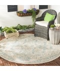 Safavieh Beach House BHS138 Aqua / Cream 8' X 8' Round Area Rug