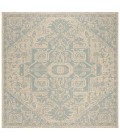 Safavieh Beach House BHS138 Aqua / Cream 4' X 4' Square Area Rug