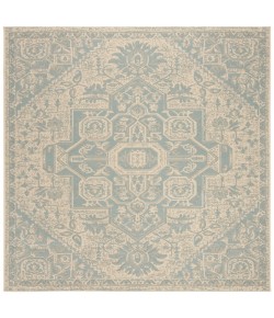 Safavieh Beach House BHS138 Aqua / Cream 4' X 4' Square Area Rug