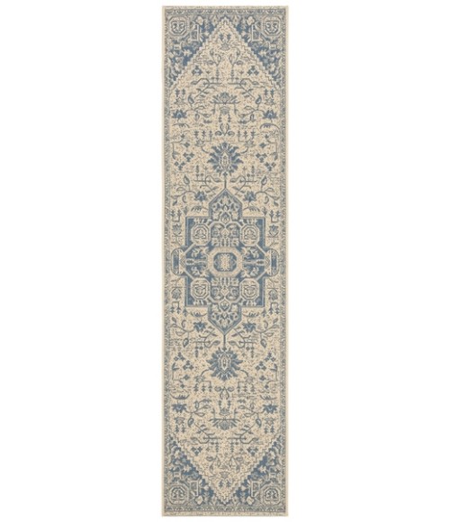 Safavieh Beach House BHS138 Blue / Creme 2'-2" X 8' Runner Area Rug