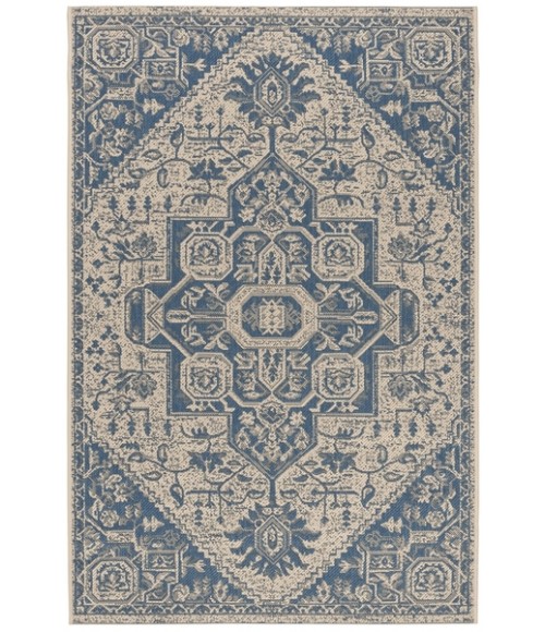 Safavieh Beach House BHS138 Blue / Creme 4' X 6' Rectangle Area Rug