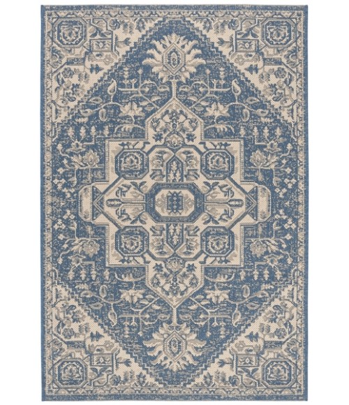 Safavieh Beach House BHS138 Cream / Blue 3' X 5' Rectangle Area Rug