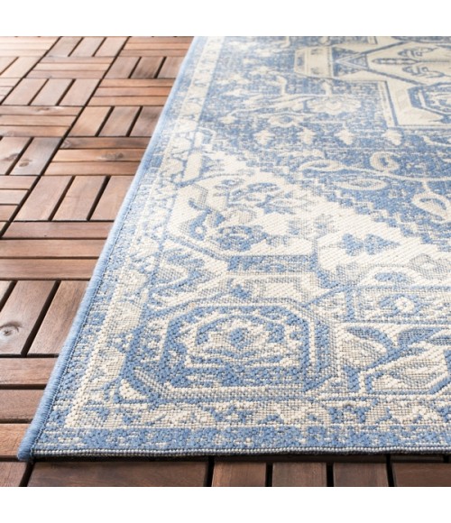 Safavieh Beach House BHS138 Cream / Blue 2'-2" X 12' Runner Area Rug
