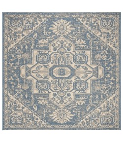 Safavieh Beach House BHS138 Cream / Blue 8' X 8' Square Area Rug