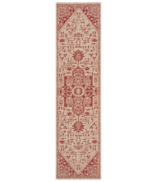 Safavieh Beach House BHS138 Red / Creme 2'-2" X 6' Runner Area Rug