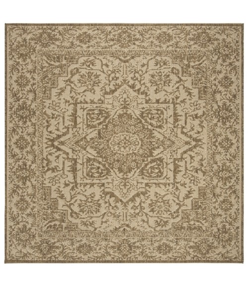 Safavieh Beach House BHS139 Cream / Beige 6'-7" X 6'-7" Square Area Rug