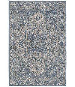 Safavieh Beach House BHS139 Cream / Blue 8' X 8' Square Area Rug