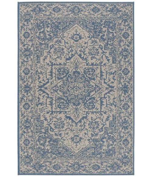 Safavieh Beach House BHS139 Cream / Blue 8' X 8' Square Area Rug