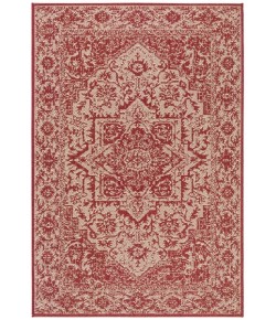 Safavieh Beach House BHS139 Red / Creme 5'-3" X 7'-6" Rectangle Area Rug