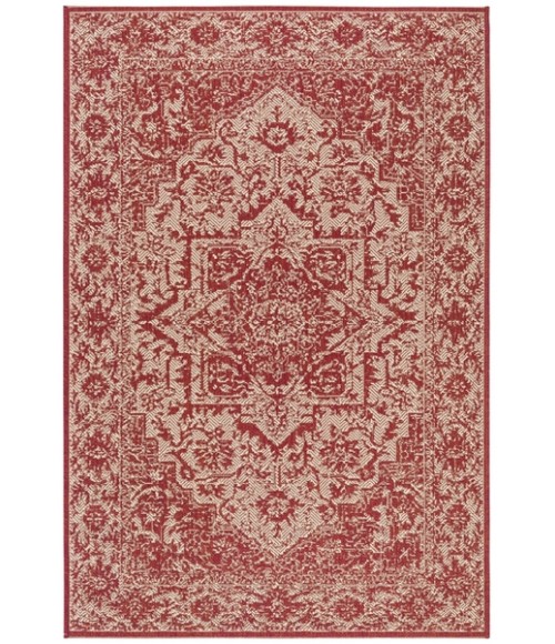 Safavieh Beach House BHS139 Red / Creme 3' X 5' Rectangle Area Rug