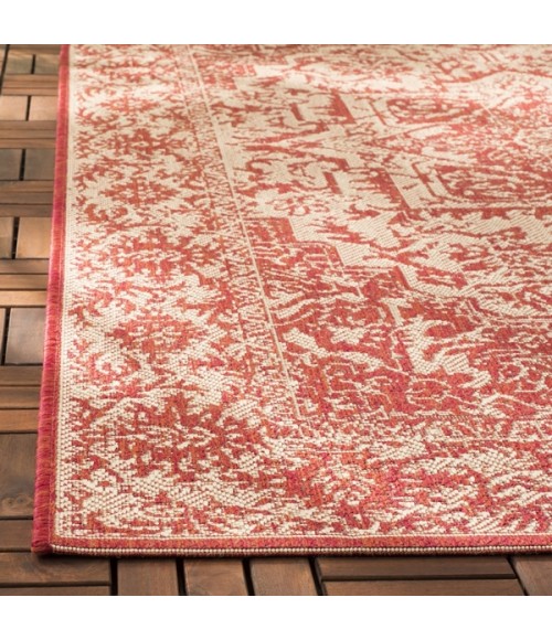 Safavieh Beach House BHS139 Red / Creme 2'-2" X 6' Runner Area Rug