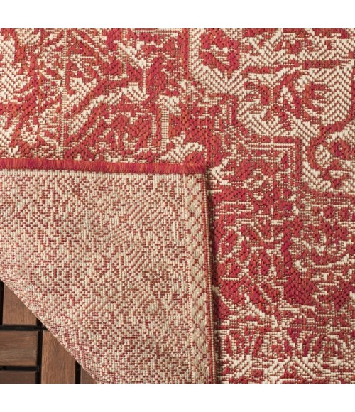 Safavieh Beach House BHS139 Red / Creme 2'-2" X 6' Runner Area Rug