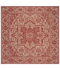 Safavieh Beach House BHS139 Red / Creme 4' X 4' Square Area Rug