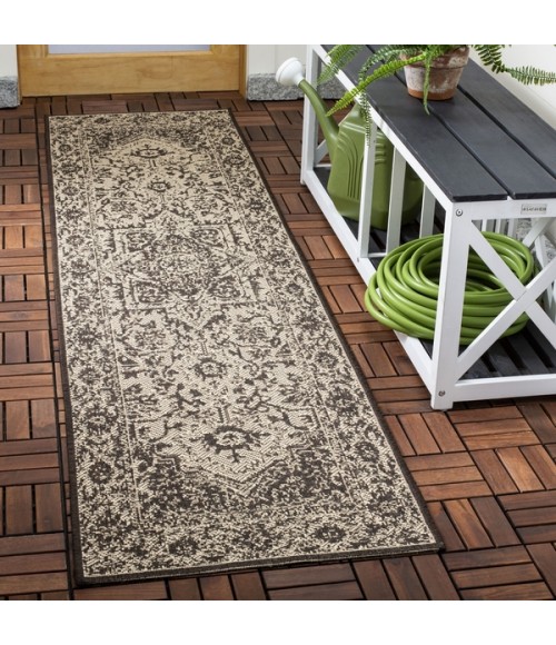 Safavieh Beach House BHS139 Creme / Brown 2'-2" X 12' Runner Area Rug