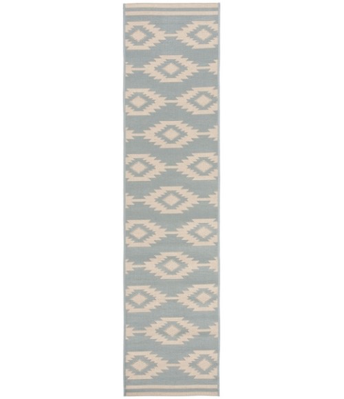 Safavieh Beach House BHS171 Cream / Aqua 2'-2" X 12' Runner Area Rug