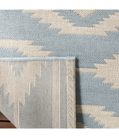 Safavieh Beach House BHS171 Cream / Aqua 2'-2" X 12' Runner Area Rug