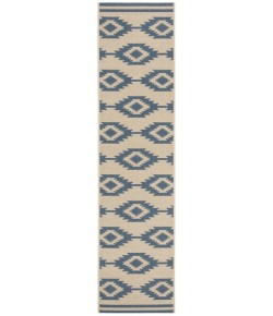 Safavieh Beach House BHS171 Blue / Creme 2'-2" X 8' Runner Area Rug