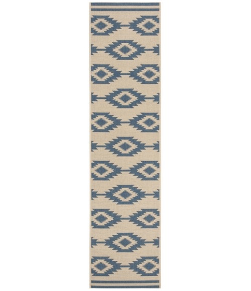 Safavieh Beach House BHS171 Blue / Creme 2'-2" X 6' Runner Area Rug