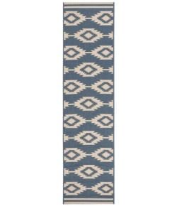 Safavieh Beach House BHS171 Cream / Blue 2'-2" X 12' Runner Area Rug