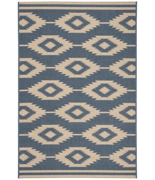 Safavieh Beach House BHS171 Cream / Blue 2'-2" X 4' Accent Area Rug
