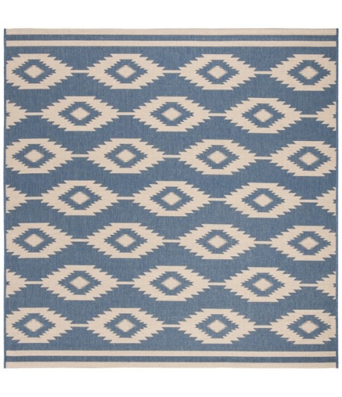 Safavieh Beach House BHS171 Cream / Blue 6'-7" X 6'-7" Square Area Rug