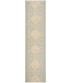 Safavieh Beach House BHS174 Aqua / Cream 2'-2" X 6' Runner Area Rug