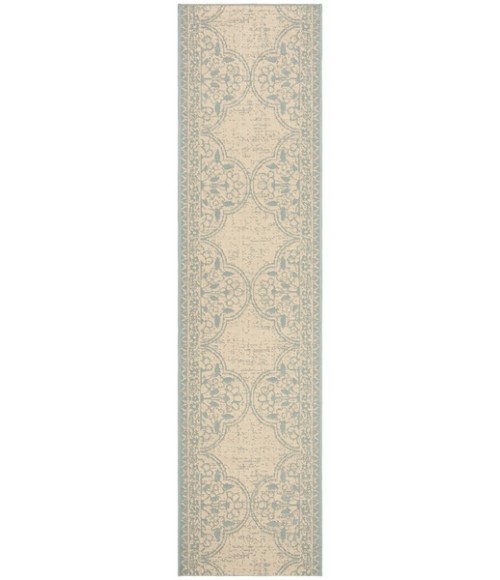 Safavieh Beach House BHS174 Aqua / Cream 2'-2" X 6' Runner Area Rug