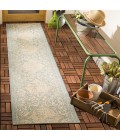 Safavieh Beach House BHS174 Aqua / Cream 2'-2" X 6' Runner Area Rug